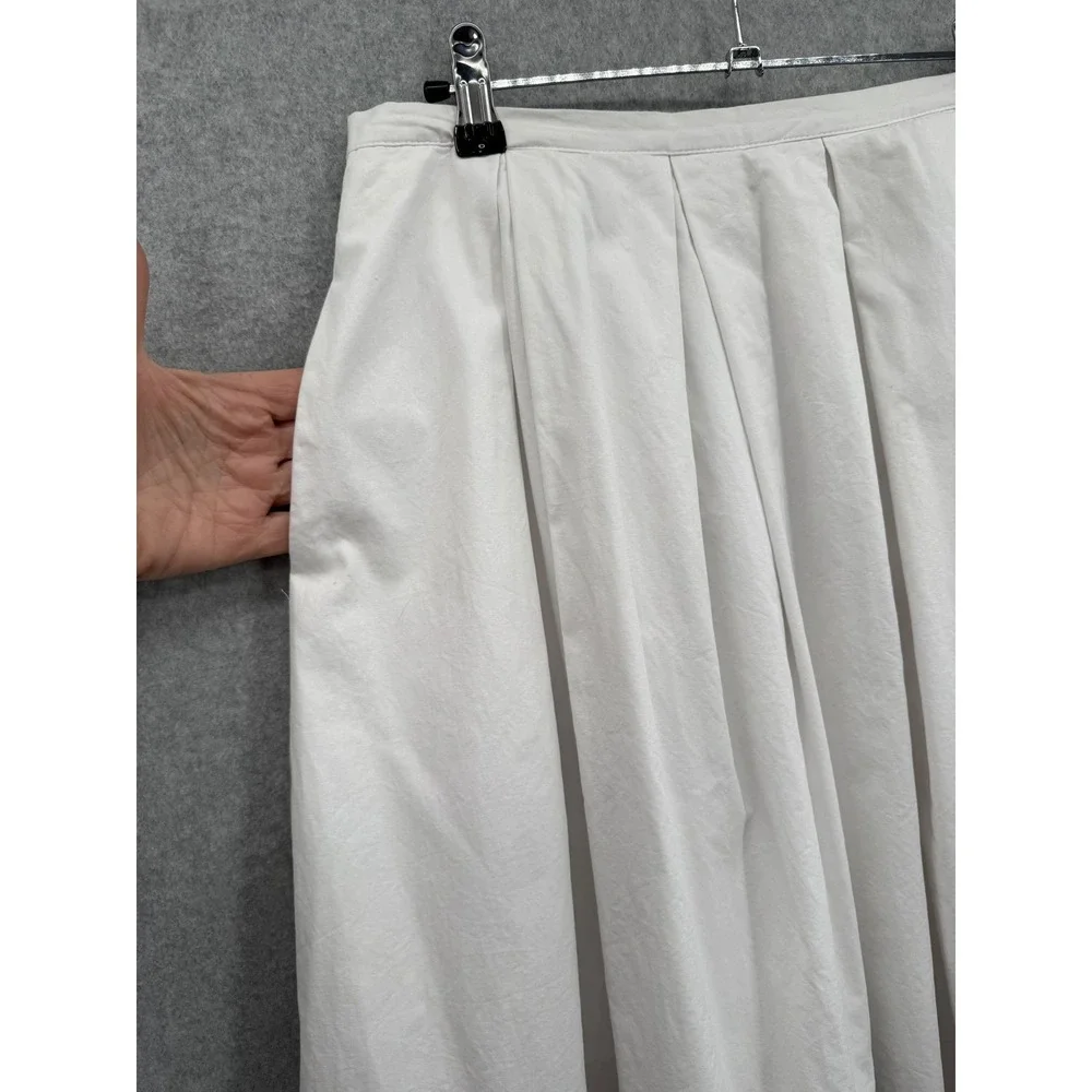 Anthropologie‎ Moulinette Soeurs Skirt Women Eyelet Scalloped Poplin Size 10